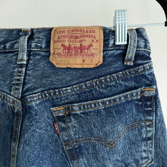 Vintage Levi's 501 Jeans 28x31* Actual Dark Stone Acid Wash Tiny USA Made 90s - Picture 6 of 16